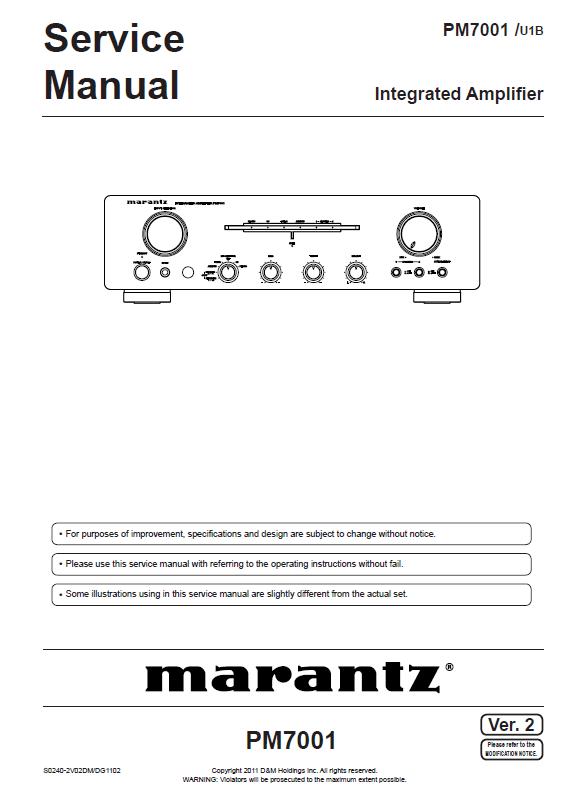 Marantz PM7001 Service Manual