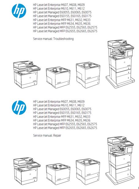 HP LaserJet Enterprise M607-M636 Managed E60055-62675 Service Manual