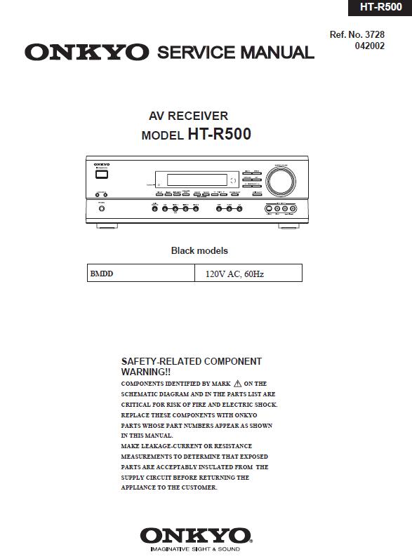 Onkyo HT-R500 Service Manual :: Receivers, Amplifiers, Tuners Service