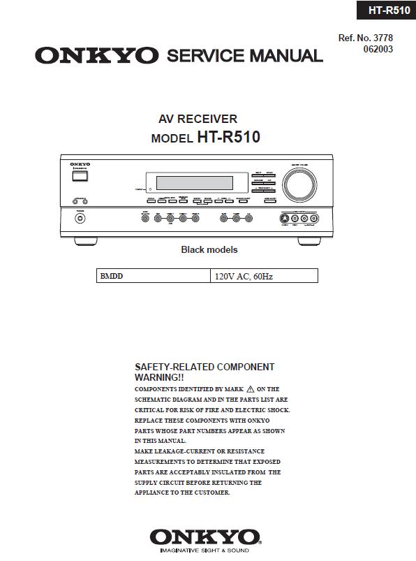 Onkyo HT-R510 Service Manual