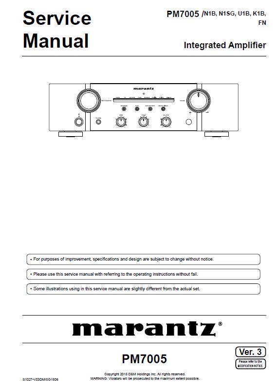 Marantz PM7005 Service Manual