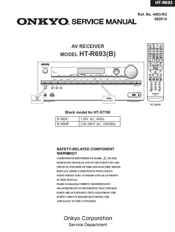 Onkyo HT-R693 Service Manual