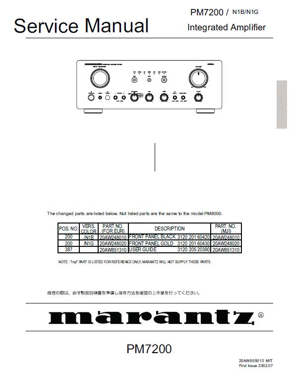 Marantz PM7200 Service Manual