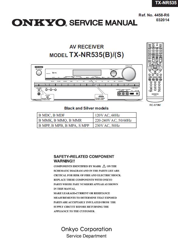 Onkyo TX-NR535 Service Manual