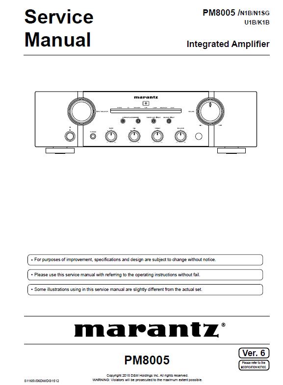 Marantz PM8005 Service Manual