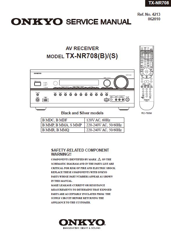 Onkyo TX-NR708 Service Manual