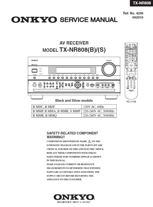 Onkyo TX-NR808 Service Manual
