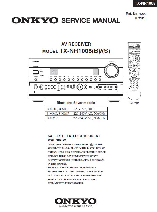 Onkyo TX-NR1008 Service Manual