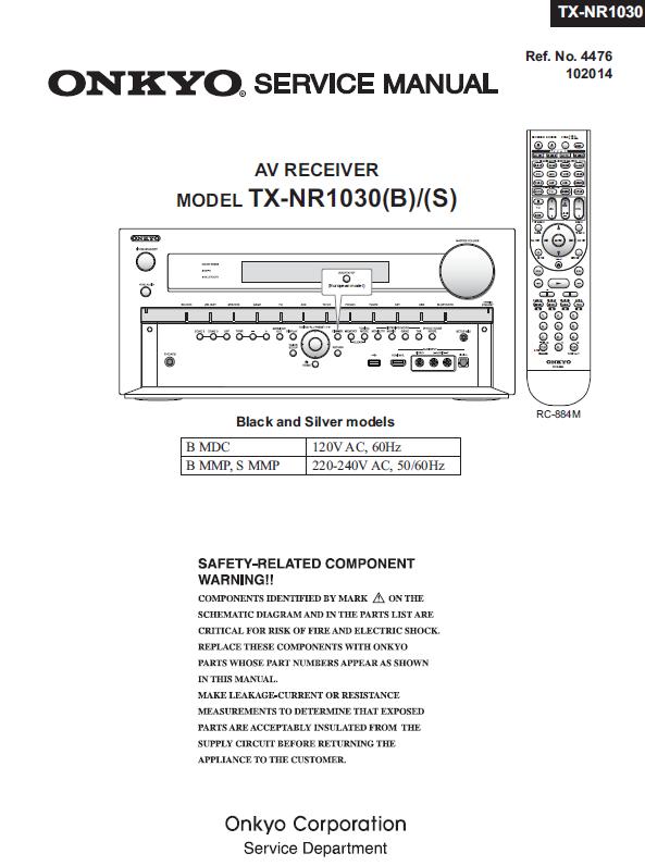 Onkyo TX-NR1030 Service Manual