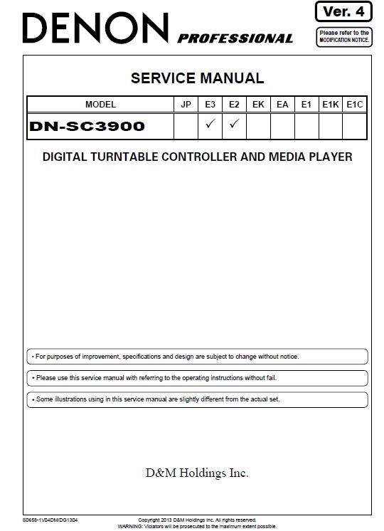 Denon DN-SC3900 Service Manual