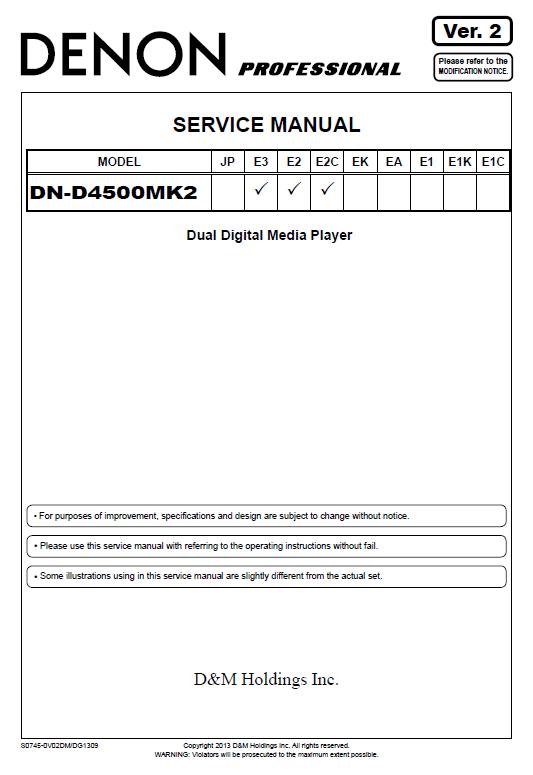 Denon DN-D4500MK2 Service Manual