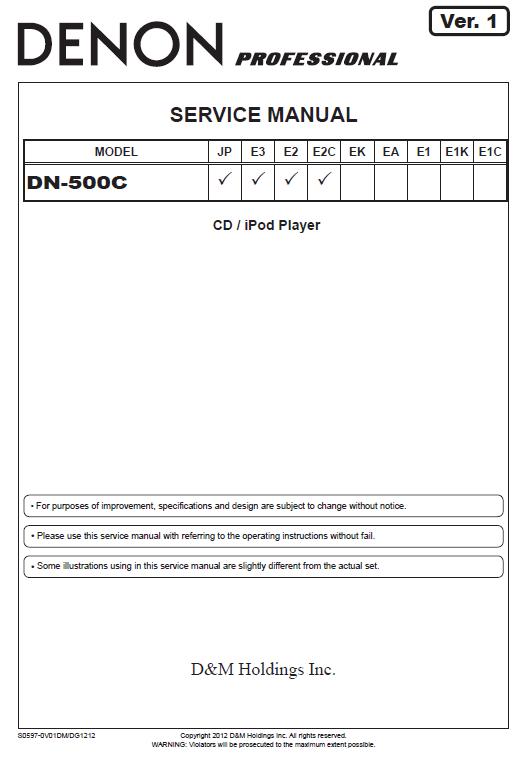 Denon DN-500C Service Manual