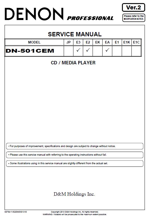 Denon DN-501CEM Service Manual