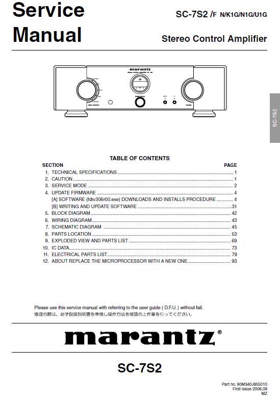 Marantz SC-7S2 Service Manual