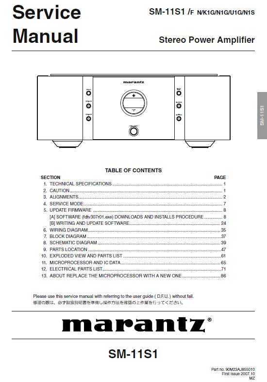 Marantz SM-11S1 Service Manual