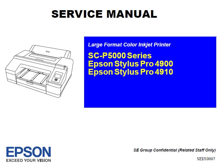 Epson SC-P5000/P5050/P5070/P5080/Stylus Pro 4900/Stylus Pro 4910 Service Manual