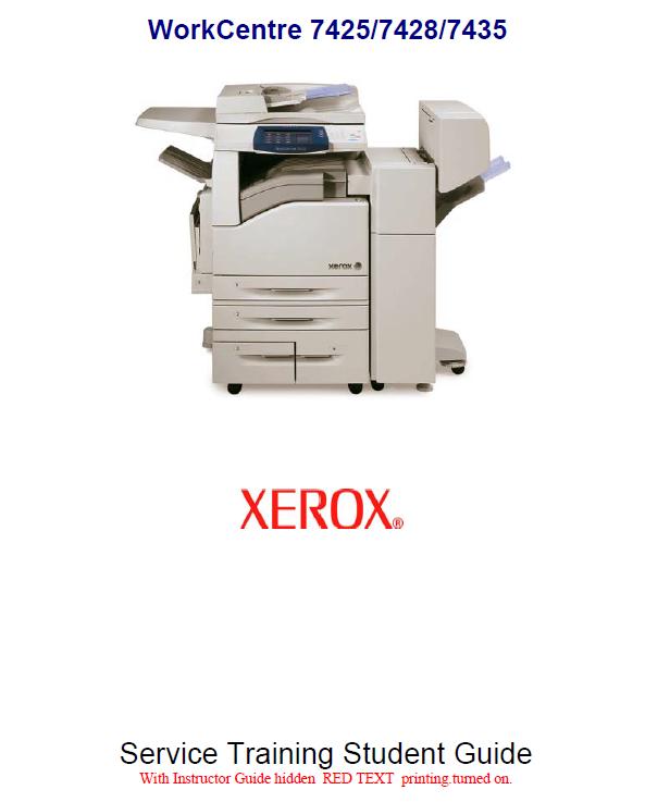 Xerox WorkCentre 7425/7428/7435 Service Training Student Guide