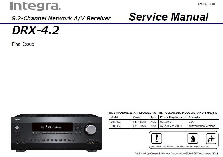 Integra DRX-4.2 Service Manual