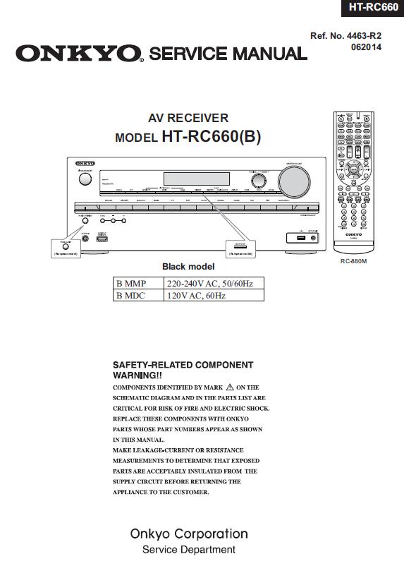 Onkyo HT-RC660 Service Manual