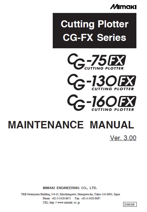 Mimaki CG-75FX/CG-130FX/CG-160FX Service Manual