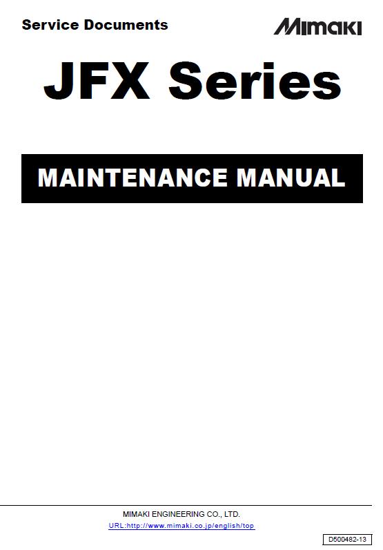 Mimaki JFX-1615/JFX-1631 Maintenance Manual