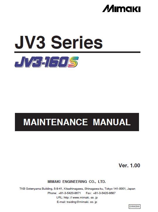 Mimaki Mimaki JV3-160S Service Manual
