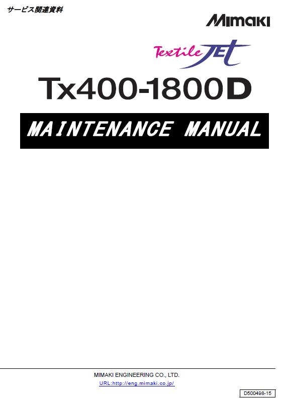 Mimaki TX-400-1800D Maintenance Manual