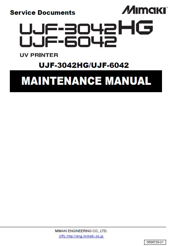 Mimaki UJF-3042HG/UJF-6042 Service Manual