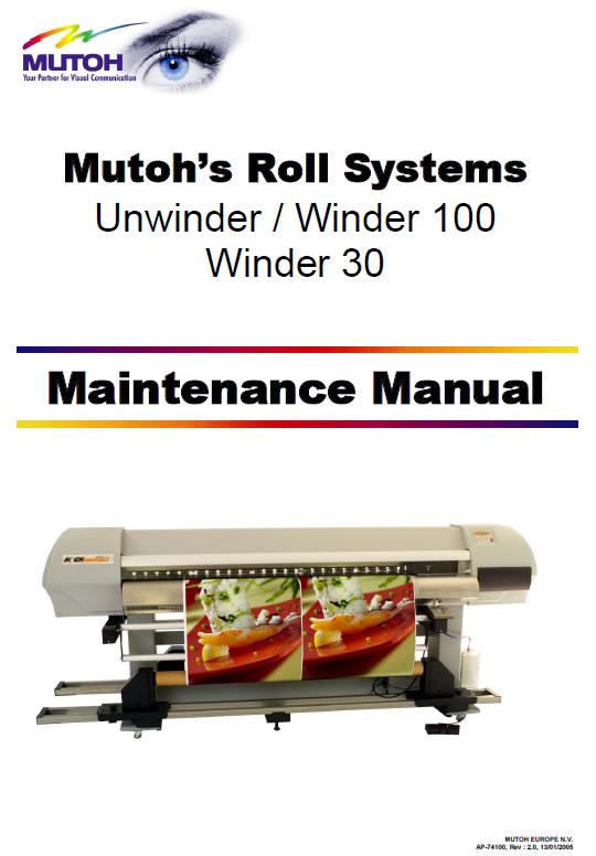 Mutoh Unwinder/Winder 100/Winder 30 Service Manual