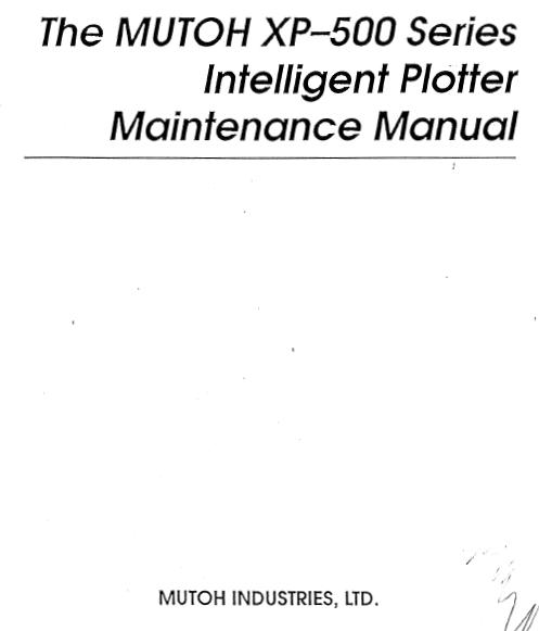 Mutoh XP-500/XP-501 Service (Maintenance) Manual