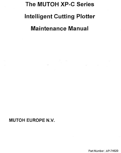 Mutoh XP-620C/940C/1250C Service (Maintenance) Manual