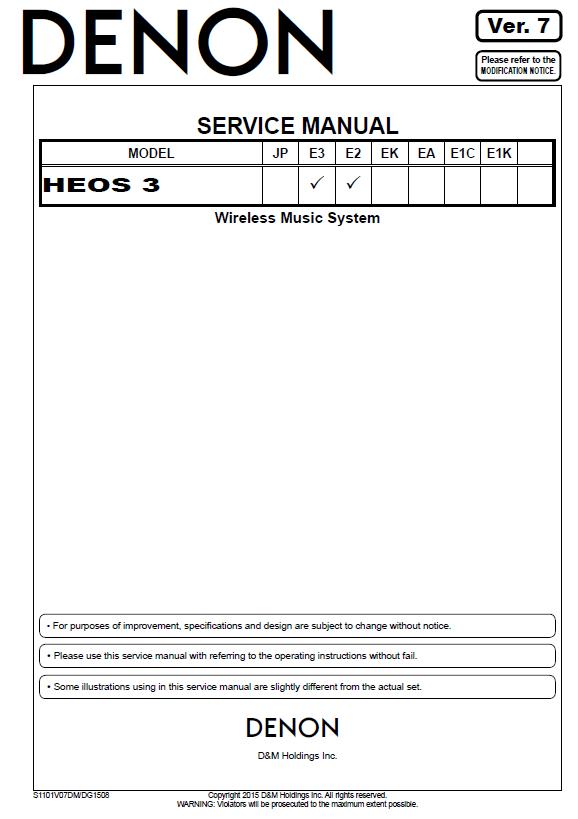 Denon HEOS 3 Service Manual
