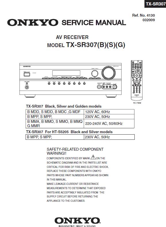 Onkyo TX-SR307(B)(S)(G) Service Manual