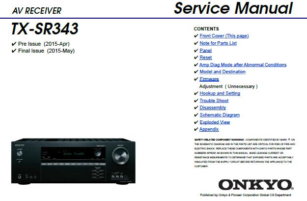 Onkyo TX-SR343 Service Manual