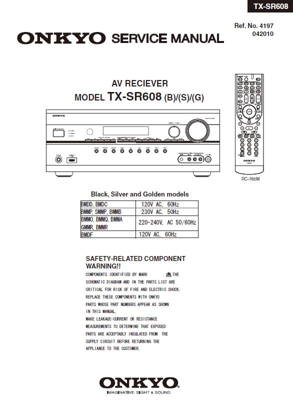Onkyo TX-SR608 Service Manual