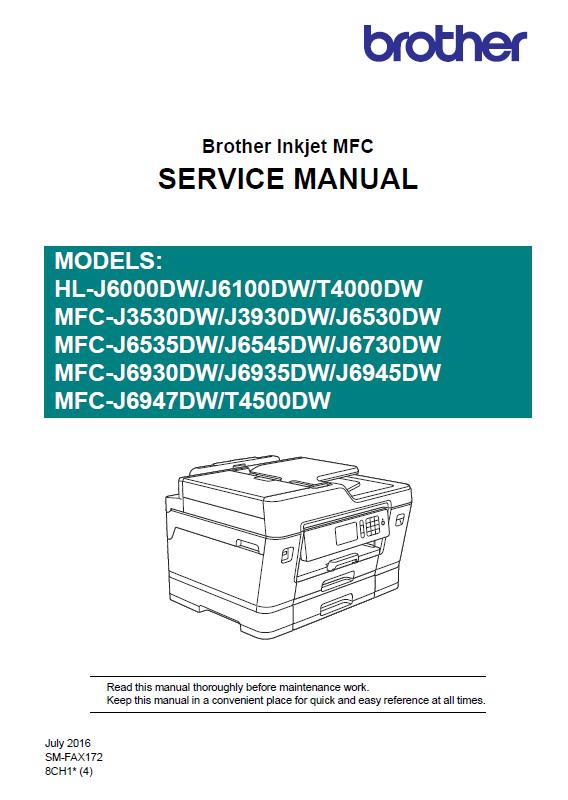 Brother MFCJ3530/3930/6330/6730/6930/4000/6000/6100/6535/6935/6545/6945-6947-T4500DW Service Manual