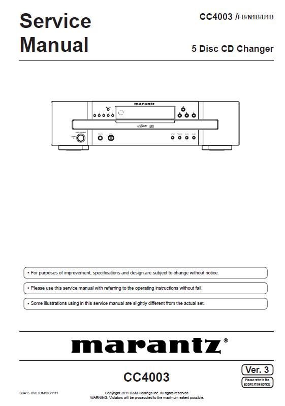 Marantz CC4003 Service Manual