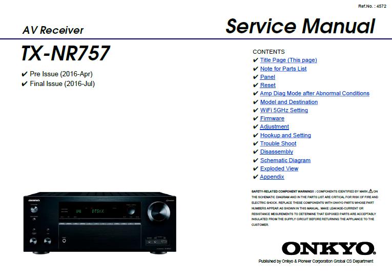 Onkyo TX-NR757 Service Manual