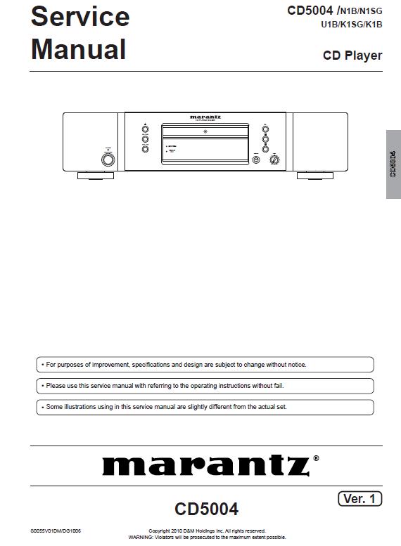 Marantz CD5004 Service Manual