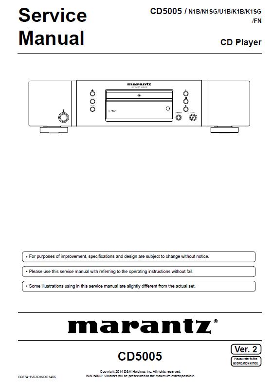 Marantz CD5005 Service Manual