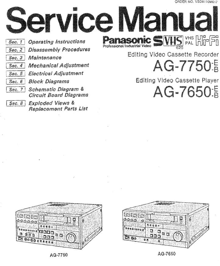 Panasonic AG-7650E/B / AG-7750E/B Service Manual