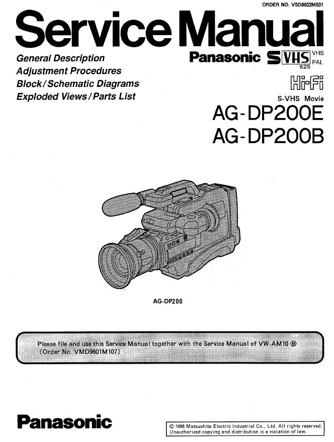 Panasonic AG-DP200E/AG-DP200B Service Manual