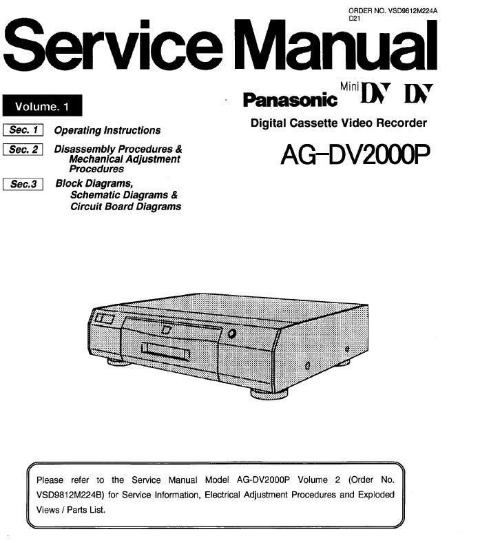 Panasonic AG-DV2000P Service Manual