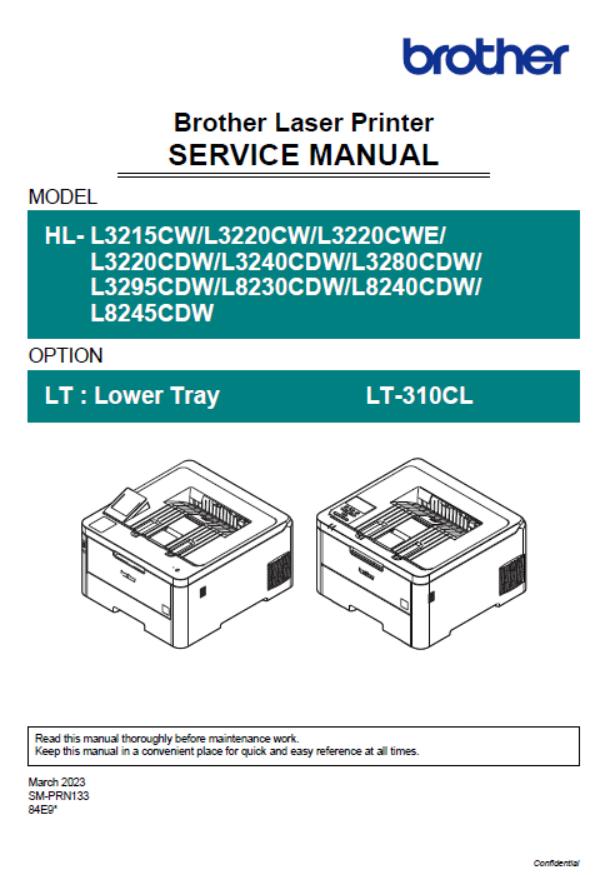 Brother HL-L3215CW/L3220CW/L3220CWE/L3220CDW/L3240CDW/L3280CDW/L3295CDW/L8230CDW/L8240CDW/L8245CDW Service Manual