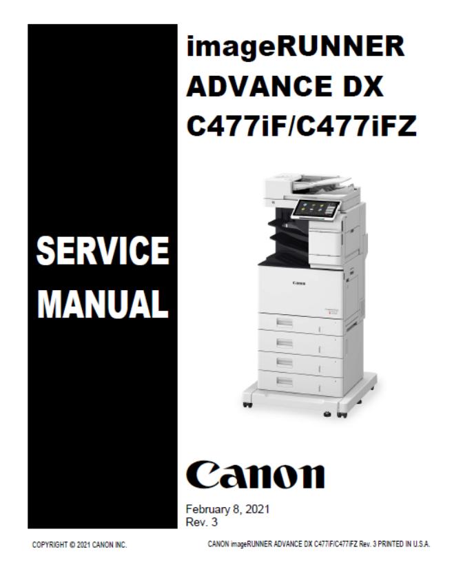 Canon imageRUNNER ADVANCE DX C477iF/C477iFZ Service Manual