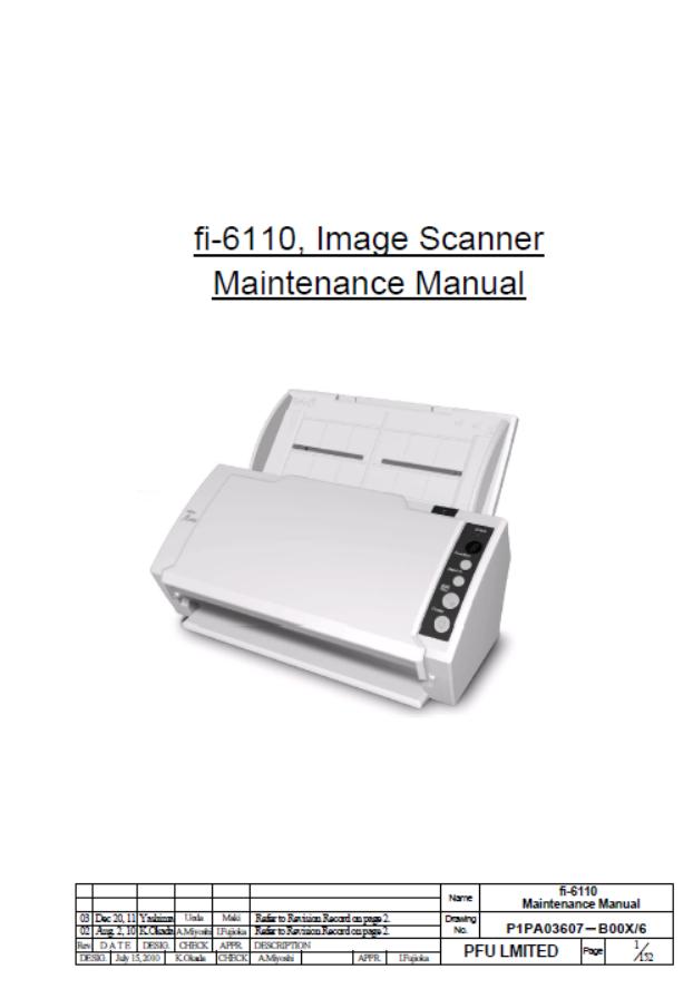 Fujitsu fi-6110 Maintenance Manual Fujitsu fi-6110 Maintenance Manual