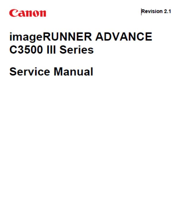 Canon imageRUNNER ADVANCE C3500 III series Service Manual