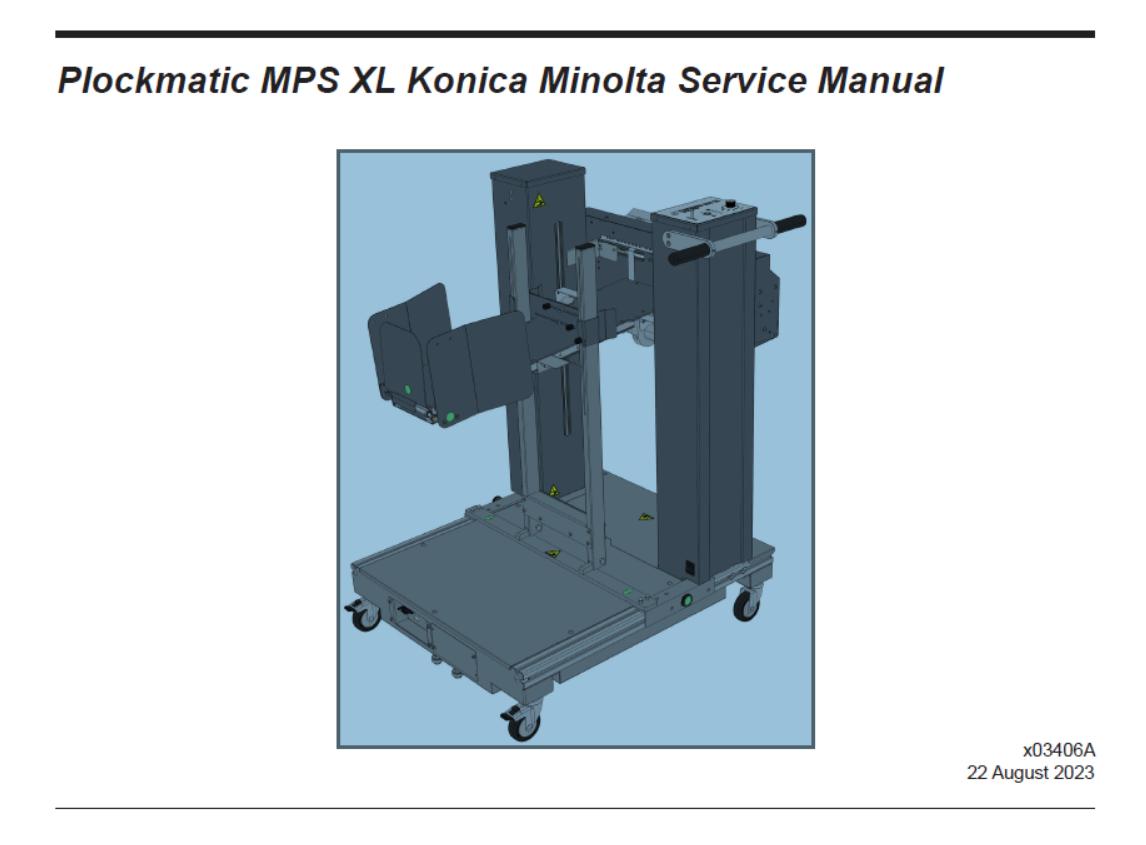 Plockmatic MPS XL Konica Minolta Service Manual