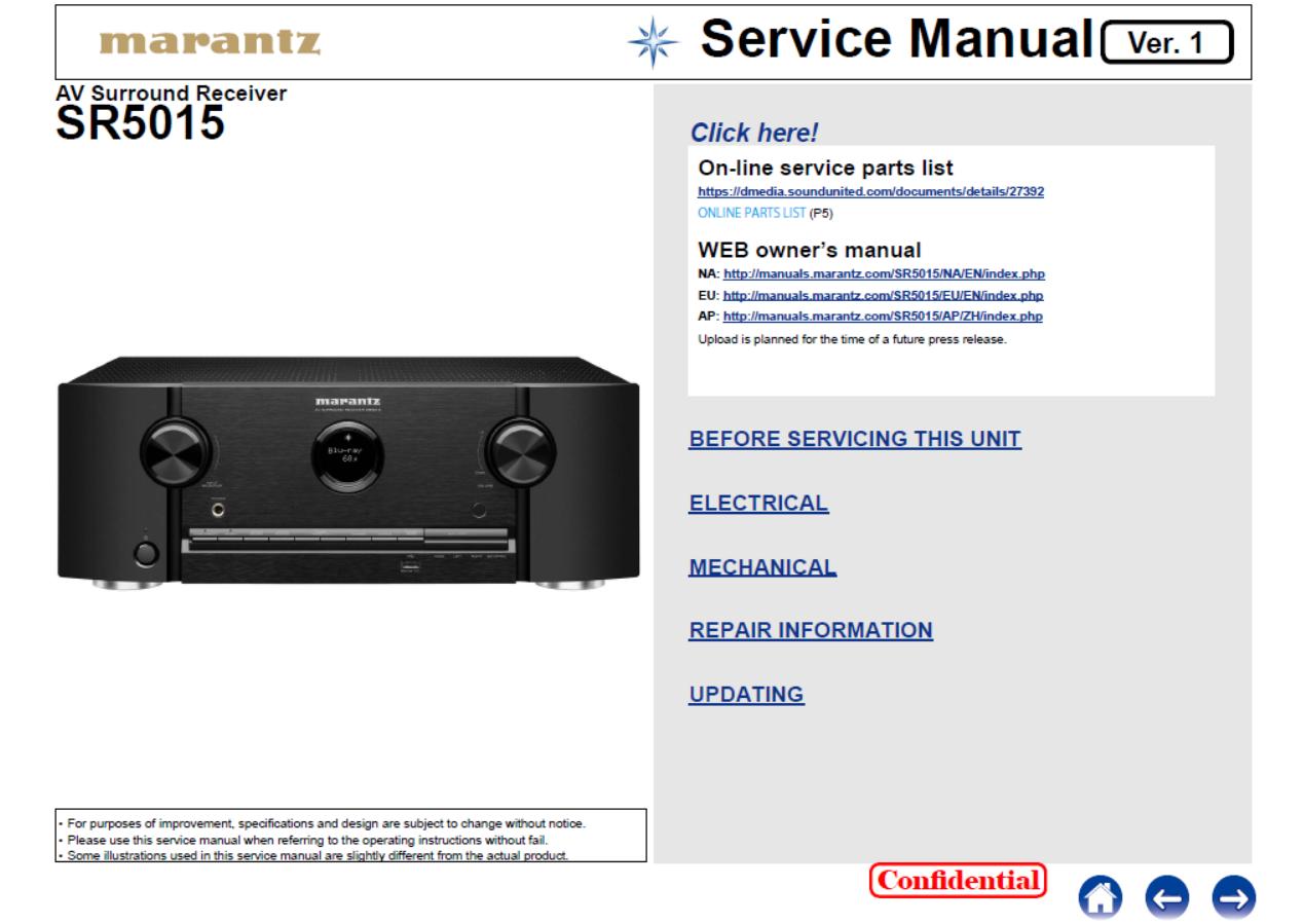 Marantz SR5015 Service Manual