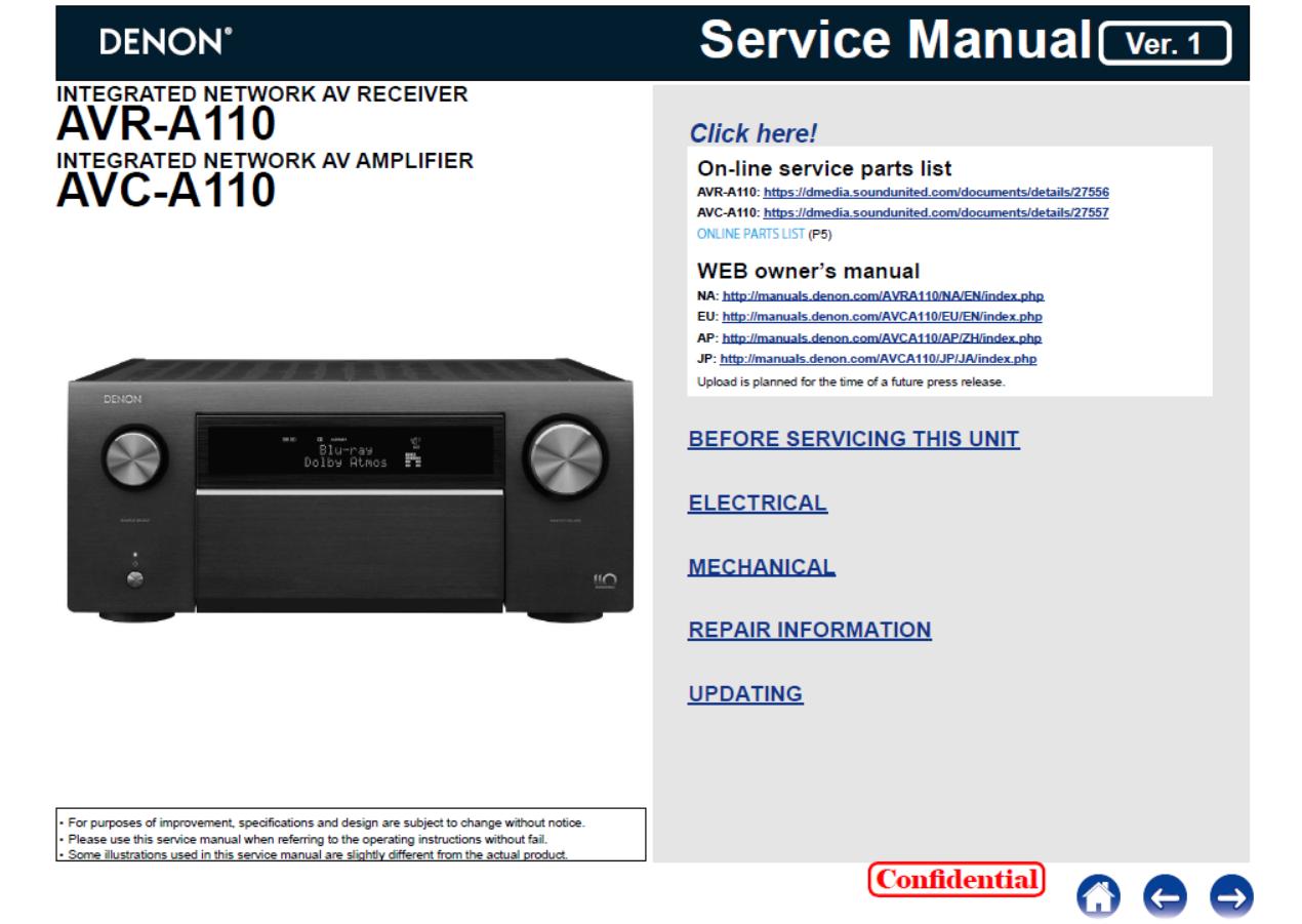 Denon AVR-A110/AVC-A110 Service Manual
